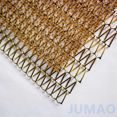 Técnica de cortinas de malla metálica de cobre y aluminio en espiral para espacios comerciales