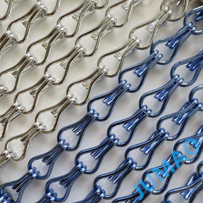 Espacio divisor de metal de la cadena de enlace cortinas de pantalla de vuelo curvado Andulado