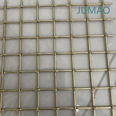 Mallas arquitectónicas de latón antiguo con tejido y técnica de crimping adecuado para fachadas interiores y tabiques